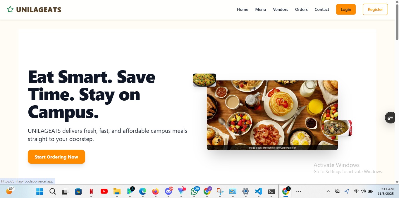 UNILAGEats: Campus Food Delivery Application (Web + Android APK)
