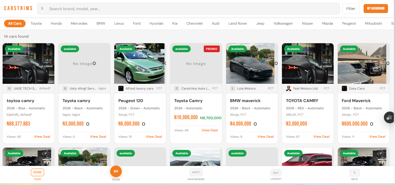 CARSTRIMS Car Dealer SaaS Platform Screenshot