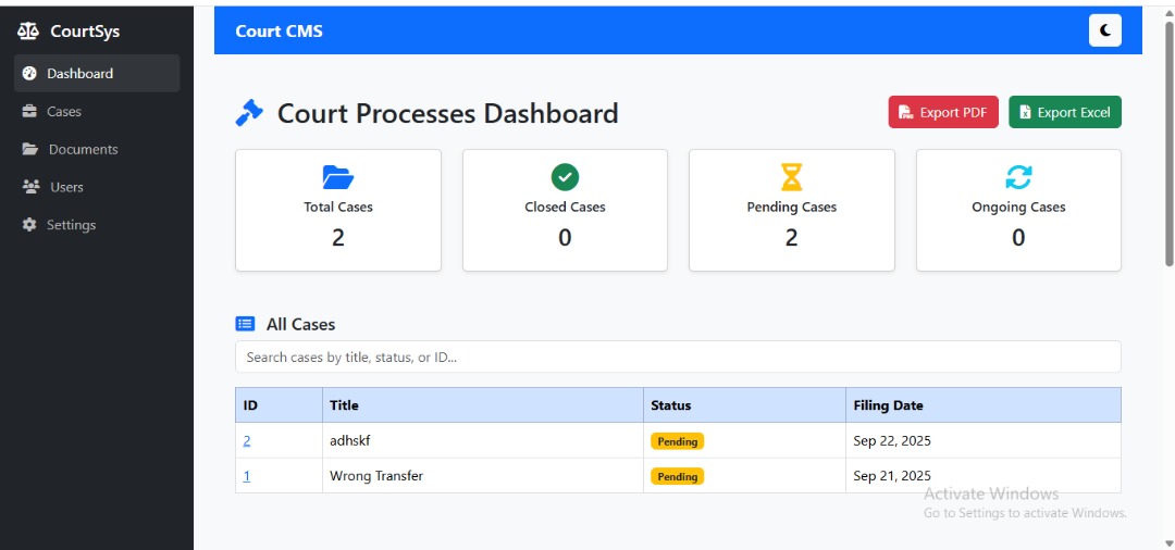 Court Order Management System