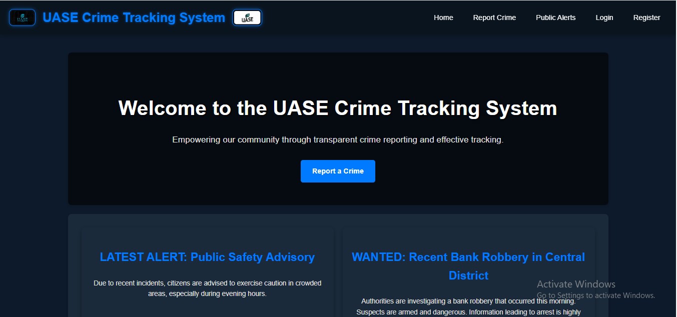 Crime Tracking System Web App